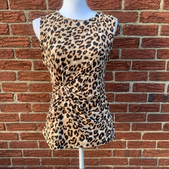 Zenana cheetah print side knot tank top - Picture 3 of 6